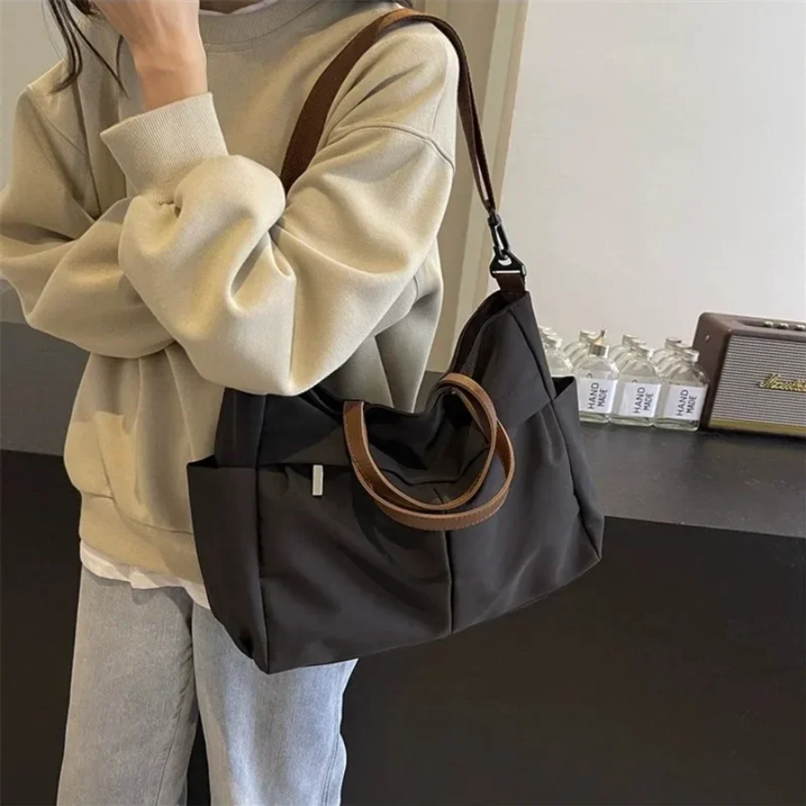 Spacious Nylon Tote Bag Shoulder Crossbody Bag for Women