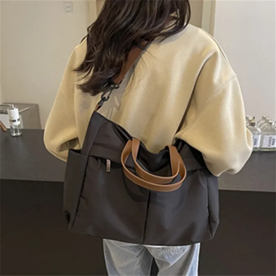 Spacious Nylon Tote Bag Shoulder Crossbody Bag for Women