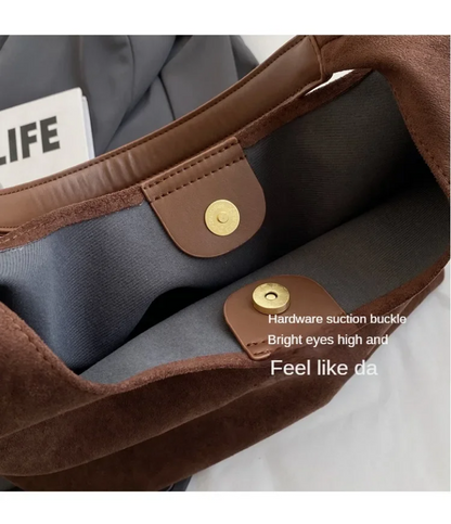 Vintage Women's Bag Large Capacity Suede Shoulder Bag