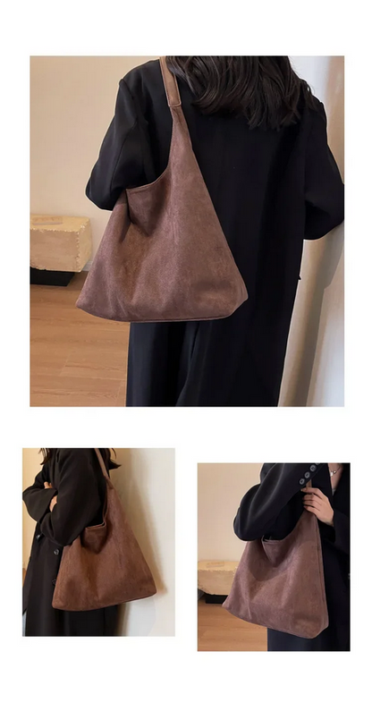 Vintage Women's Bag Large Capacity Suede Shoulder Bag