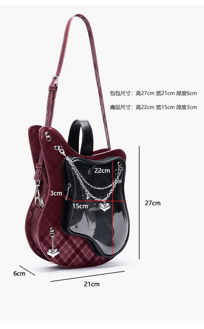Guitar Ita School Bag Sweet Heart Chain Mochila Backpack