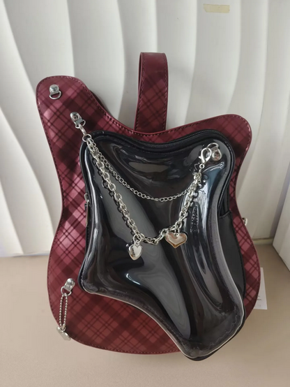 Guitar Ita School Bag Sweet Heart Chain Mochila Backpack