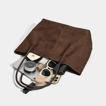 Retro Suede Shoulder Bag Vintage Style Handbag for Women