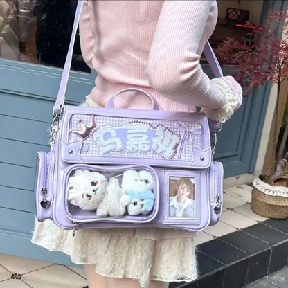 Y2K Cute Ita Bag - Harajuku Girl Transparent Pocket Large Capacity Crossbody Bag