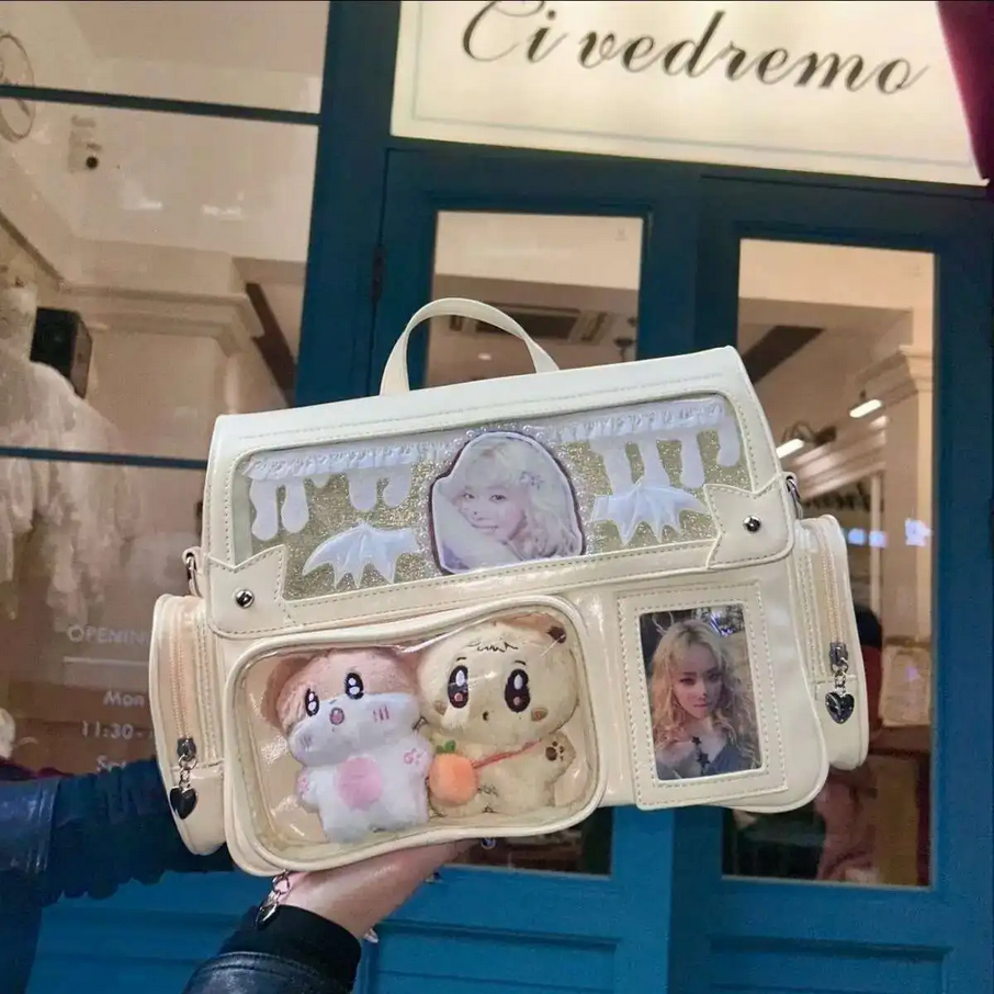 Y2K Cute Ita Bag - Harajuku Girl Transparent Pocket Large Capacity Crossbody Bag