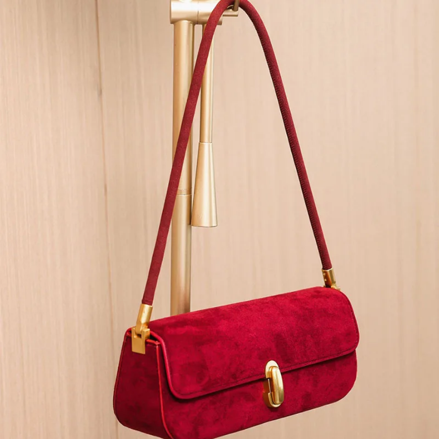 Classy Suede Shoulder Bag for Women