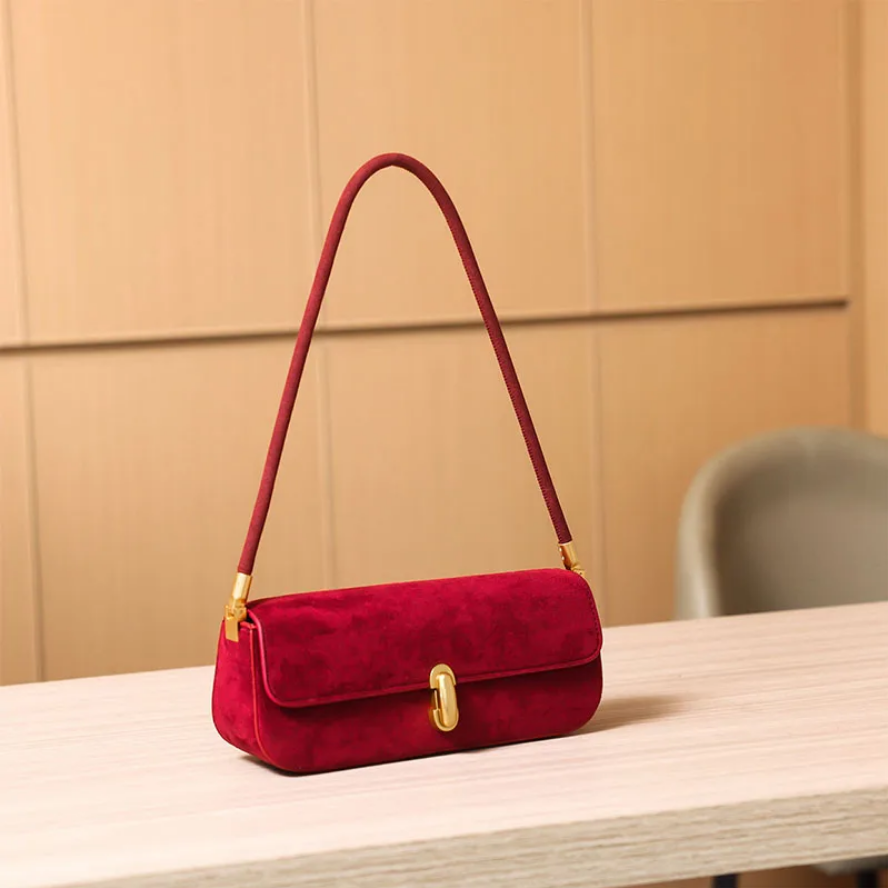 Classy Suede Shoulder Bag for Women