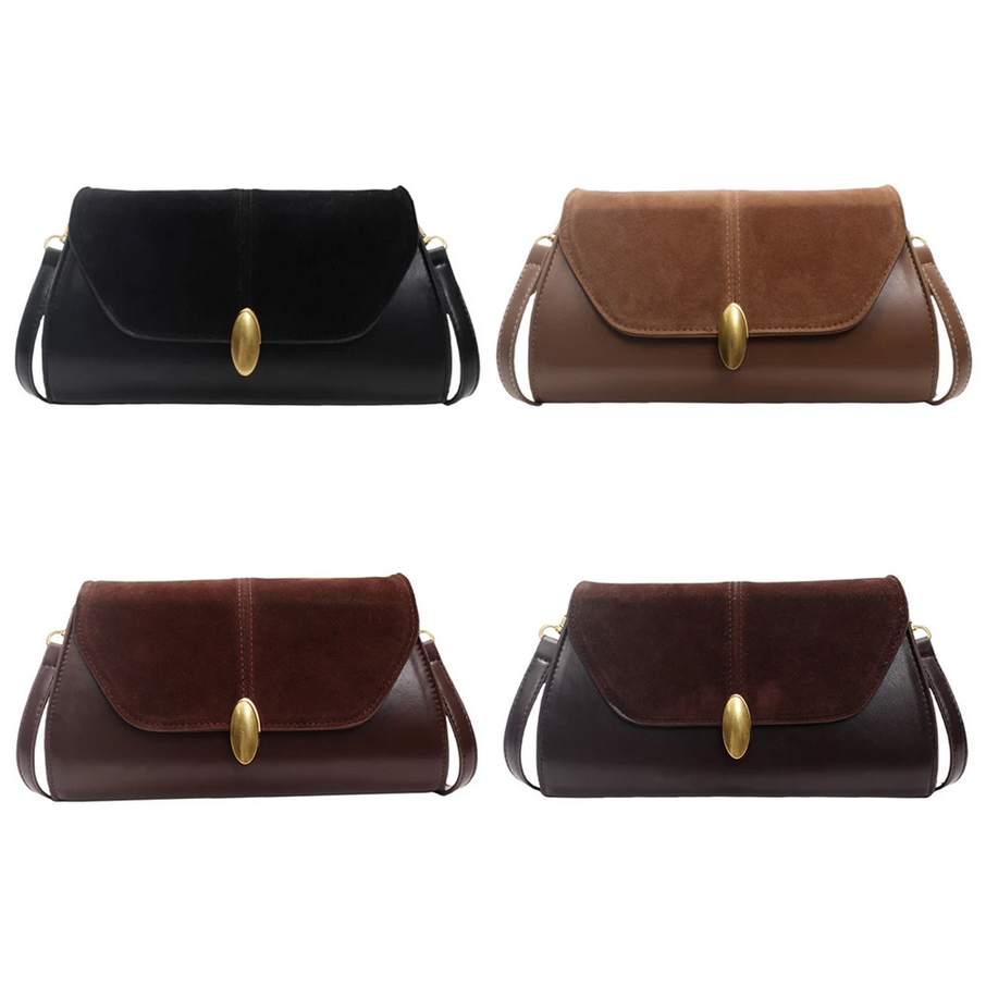 Fashion PU Shoulder Bag Stylish Vintage Crossbody Bag with Adjustable Strap