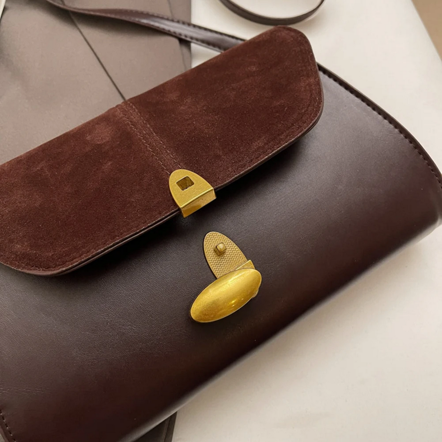 Fashion PU Shoulder Bag Stylish Vintage Crossbody Bag with Adjustable Strap