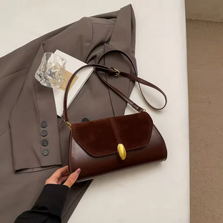 Fashion PU Shoulder Bag Stylish Vintage Crossbody Bag with Adjustable Strap