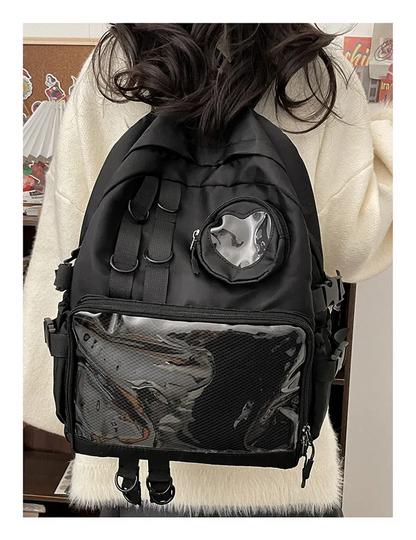Itabag Kawaii Backpack Transparent Love Heart JK Backpack for Women