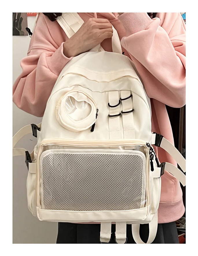 Itabag Kawaii Backpack Transparent Love Heart JK Backpack for Women