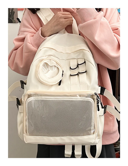 Itabag Kawaii Backpack Transparent Love Heart JK Backpack for Women