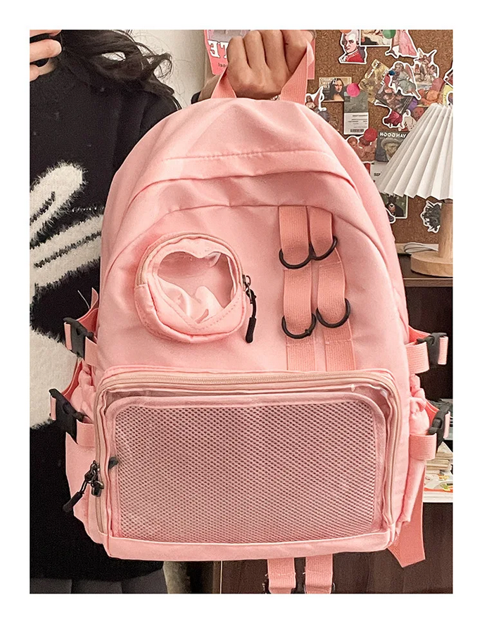 Itabag Kawaii Backpack Transparent Love Heart JK Backpack for Women