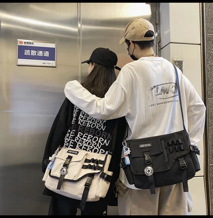 Unisex Canvas Crossbody Bags Casual Messenger Bag for Men & Women