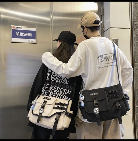 Unisex Canvas Crossbody Bags Casual Messenger Bag for Men & Women