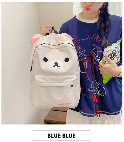 Kawaii Cute Bear Rilakkuma Backpack - Large Capacity Anime Cartoon Backpack