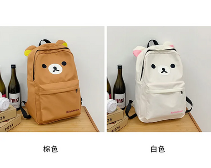 Kawaii Cute Bear Rilakkuma Backpack - Large Capacity Anime Cartoon Backpack