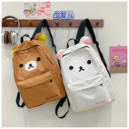 Kawaii Cute Bear Rilakkuma Backpack - Large Capacity Anime Cartoon Backpack