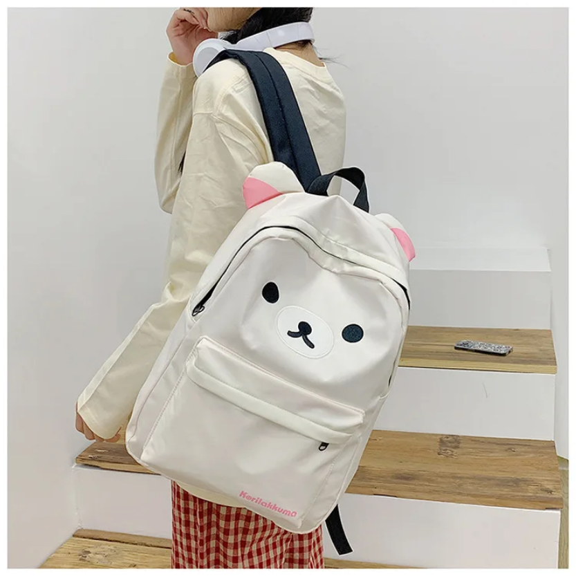 Kawaii Cute Bear Rilakkuma Backpack - Large Capacity Anime Cartoon Backpack