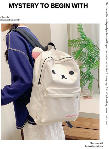 Kawaii Cute Bear Rilakkuma Backpack - Large Capacity Anime Cartoon Backpack