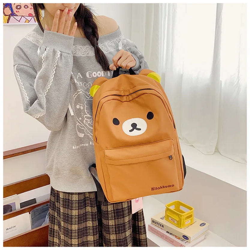 Kawaii Cute Bear Rilakkuma Backpack - Large Capacity Anime Cartoon Backpack