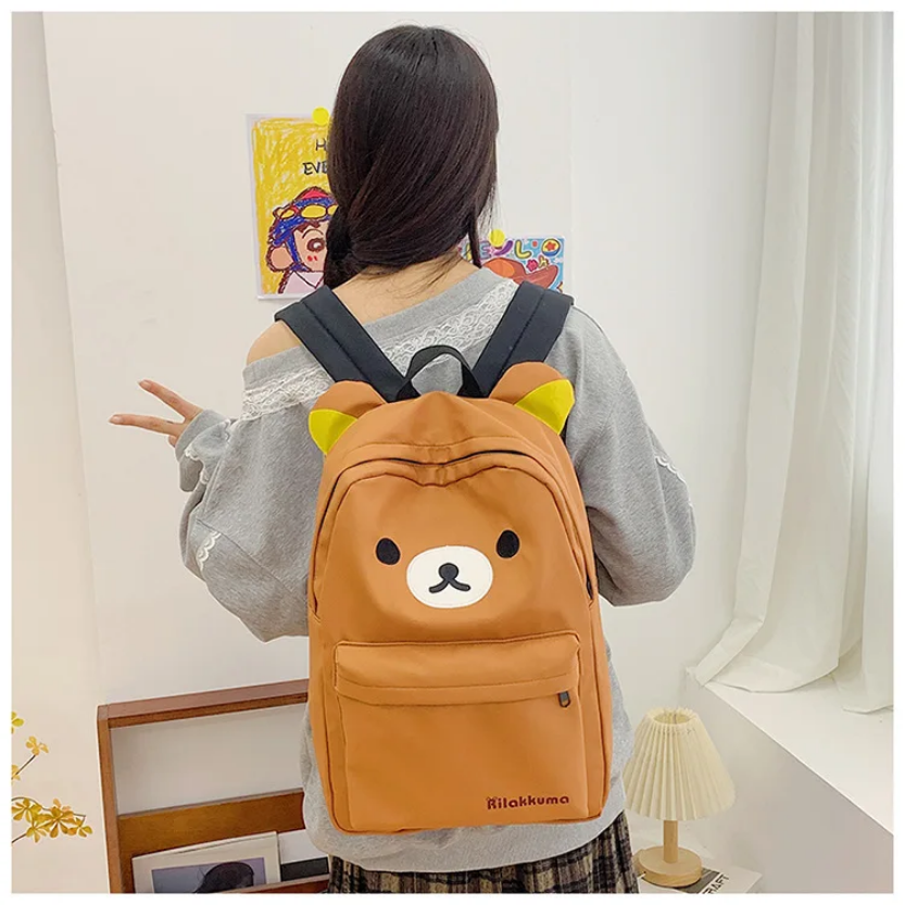 Kawaii Cute Bear Rilakkuma Backpack - Large Capacity Anime Cartoon Backpack