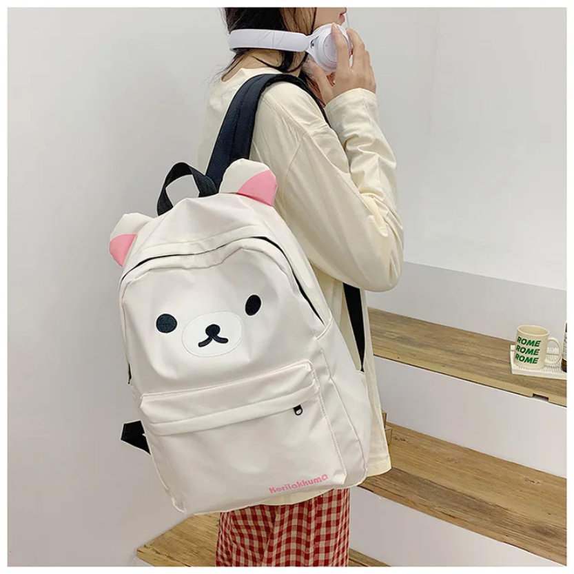 Kawaii Cute Bear Rilakkuma Backpack - Large Capacity Anime Cartoon Backpack