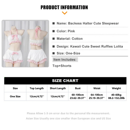 Bowknot Lace Top Lolita Cute Girl Kawaii Lingerie Set