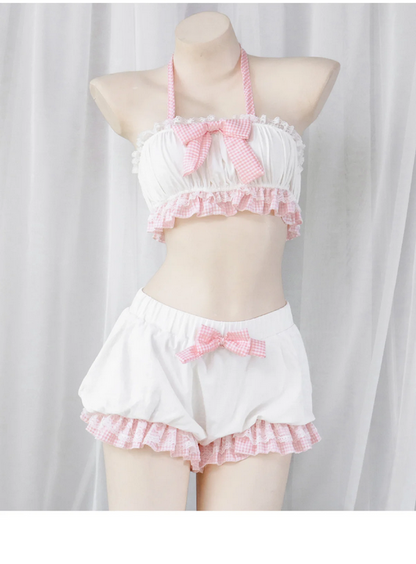 Bowknot Lace Top Lolita Cute Girl Kawaii Lingerie Set