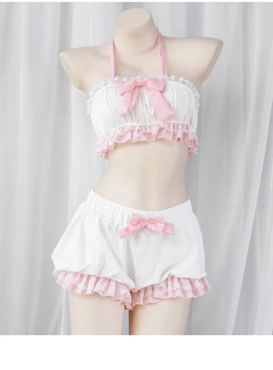 Bowknot Lace Top Lolita Cute Girl Kawaii Lingerie Set