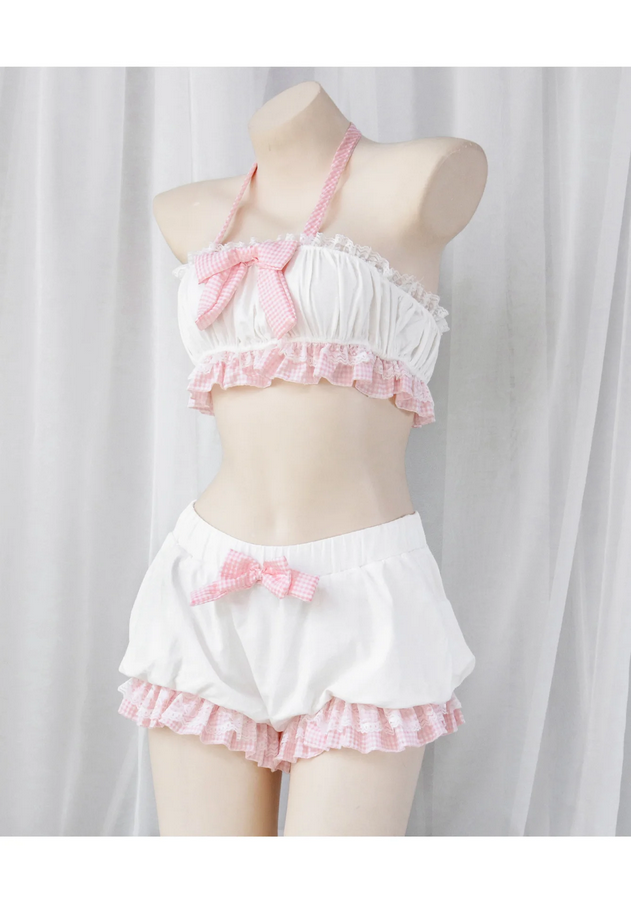Bowknot Lace Top Lolita Cute Girl Kawaii Lingerie Set