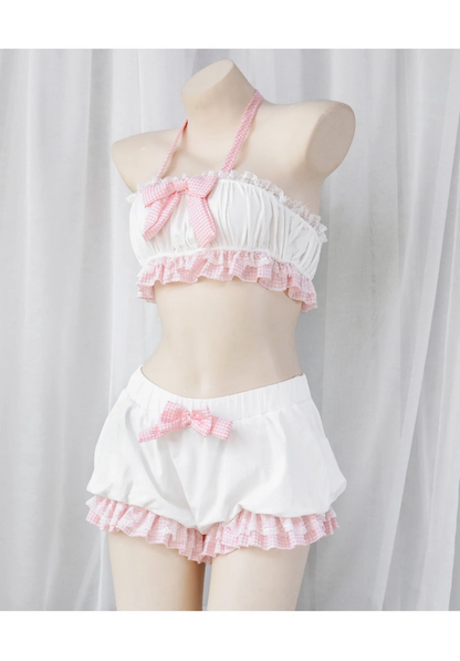 Bowknot Lace Top Lolita Cute Girl Kawaii Lingerie Set