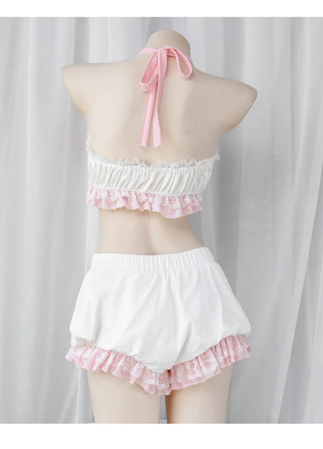 Bowknot Lace Top Lolita Cute Girl Kawaii Lingerie Set