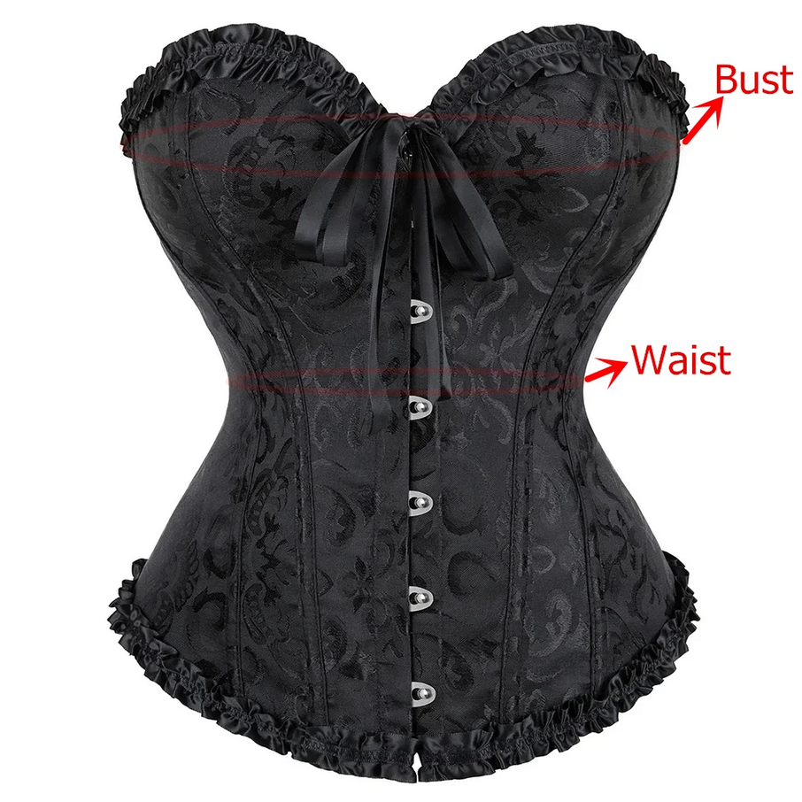 Victorian Jacquard Lace-up Boned Corset Bustier