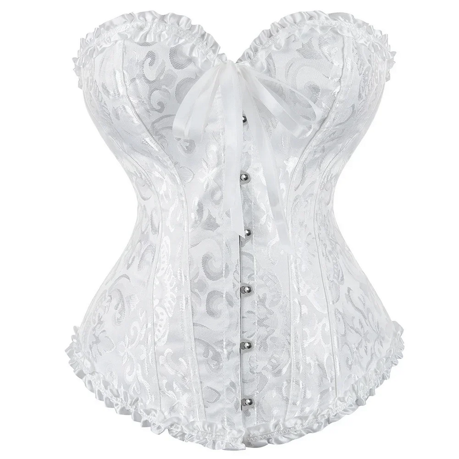 Victorian Jacquard Lace-up Boned Corset Bustier