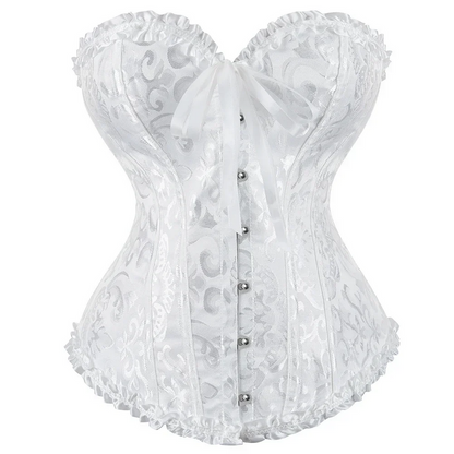 Victorian Jacquard Lace-up Boned Corset Bustier