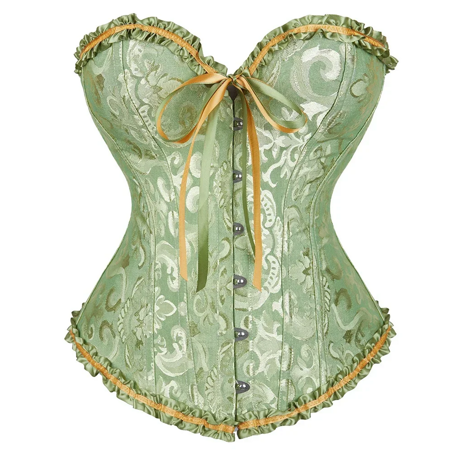 Victorian Jacquard Lace-up Boned Corset Bustier