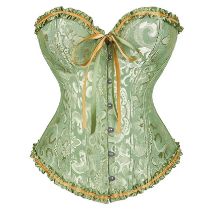 Victorian Jacquard Lace-up Boned Corset Bustier