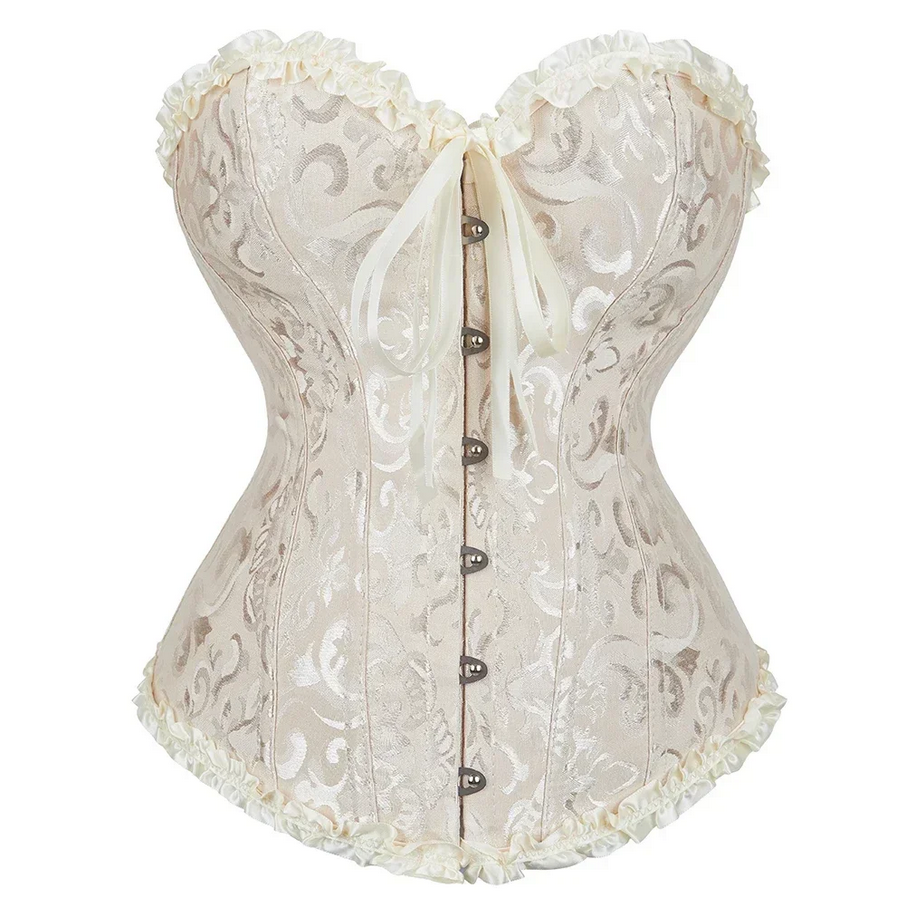 Victorian Jacquard Lace-up Boned Corset Bustier