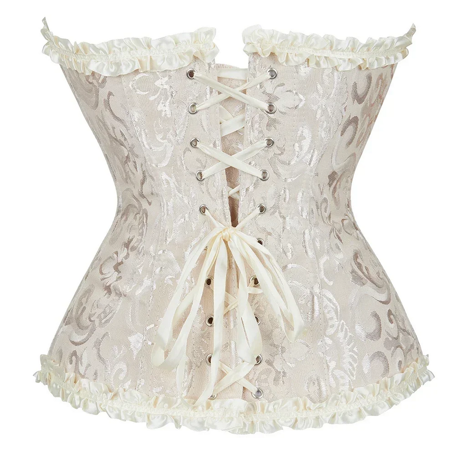 Victorian Jacquard Lace-up Boned Corset Bustier