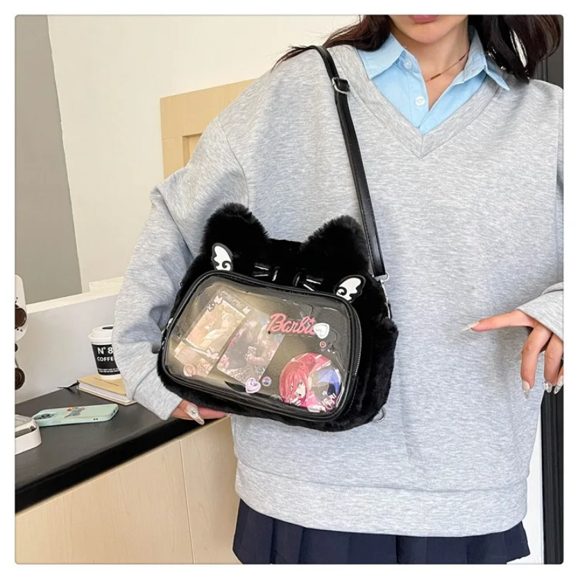 Cute Cat Plush Crossbody Bag