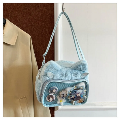 Cute Cat Plush Crossbody Bag
