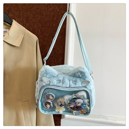 Cute Cat Plush Crossbody Bag