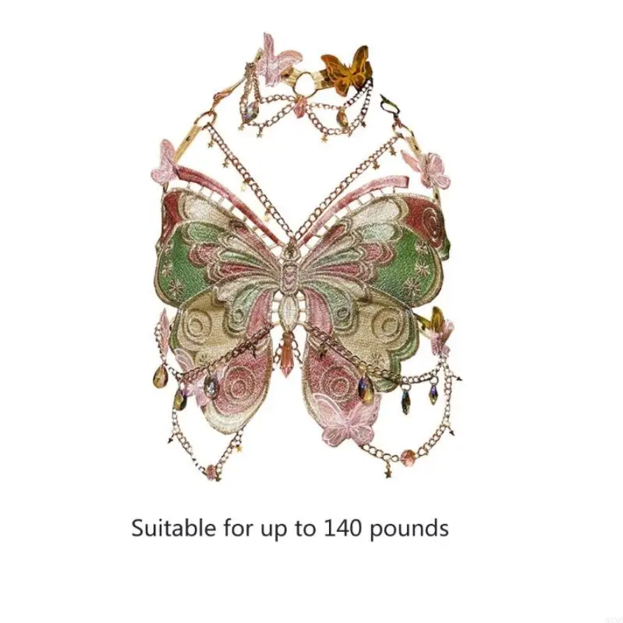 Butterfly Embroidery Chain Backless Camisole