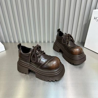 Platform Lace-Up Ankle Boots