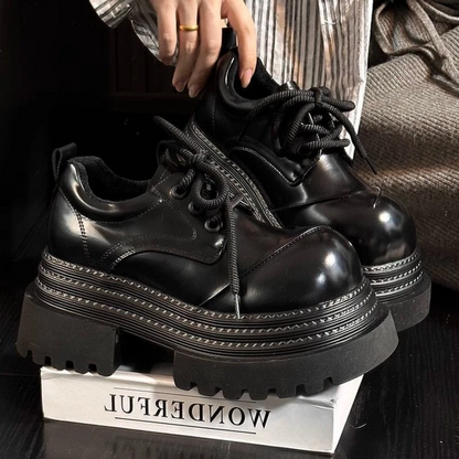 Platform Lace-Up Ankle Boots
