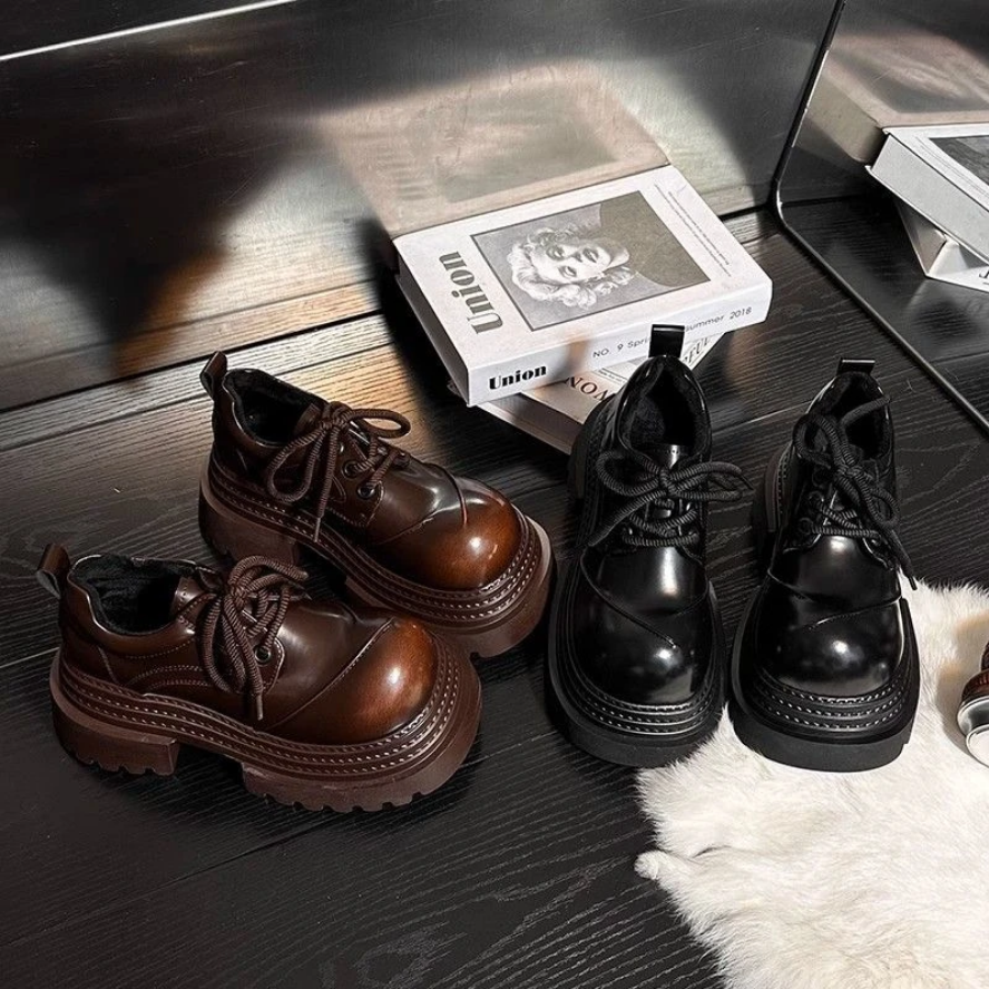 Platform Lace-Up Ankle Boots