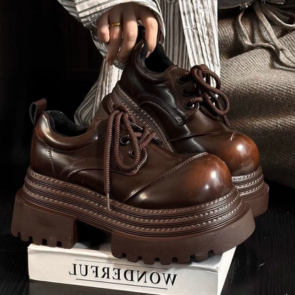 Platform Lace-Up Ankle Boots