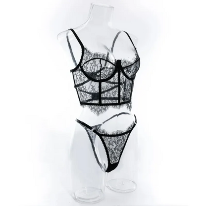 Sexy Black Lace Lingerie Set
